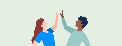 illustratie twee mensen doen high five