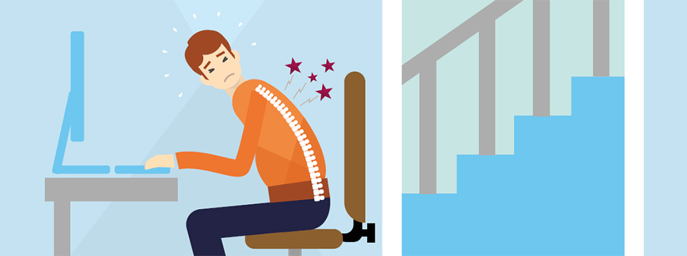 illustratie medewerker bureaustoel