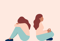 illustratie vrouw in yoga houding