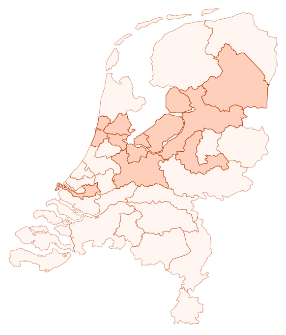 Onze 11 kernregio's zijn: Amsterdam, Apeldoorn-Zutphen, Drenthe, Flevoland, Friesland, Kennemerland, Rotterdam, 't Gooi, Utrecht, Zaanstreek-Waterland en Zwolle.